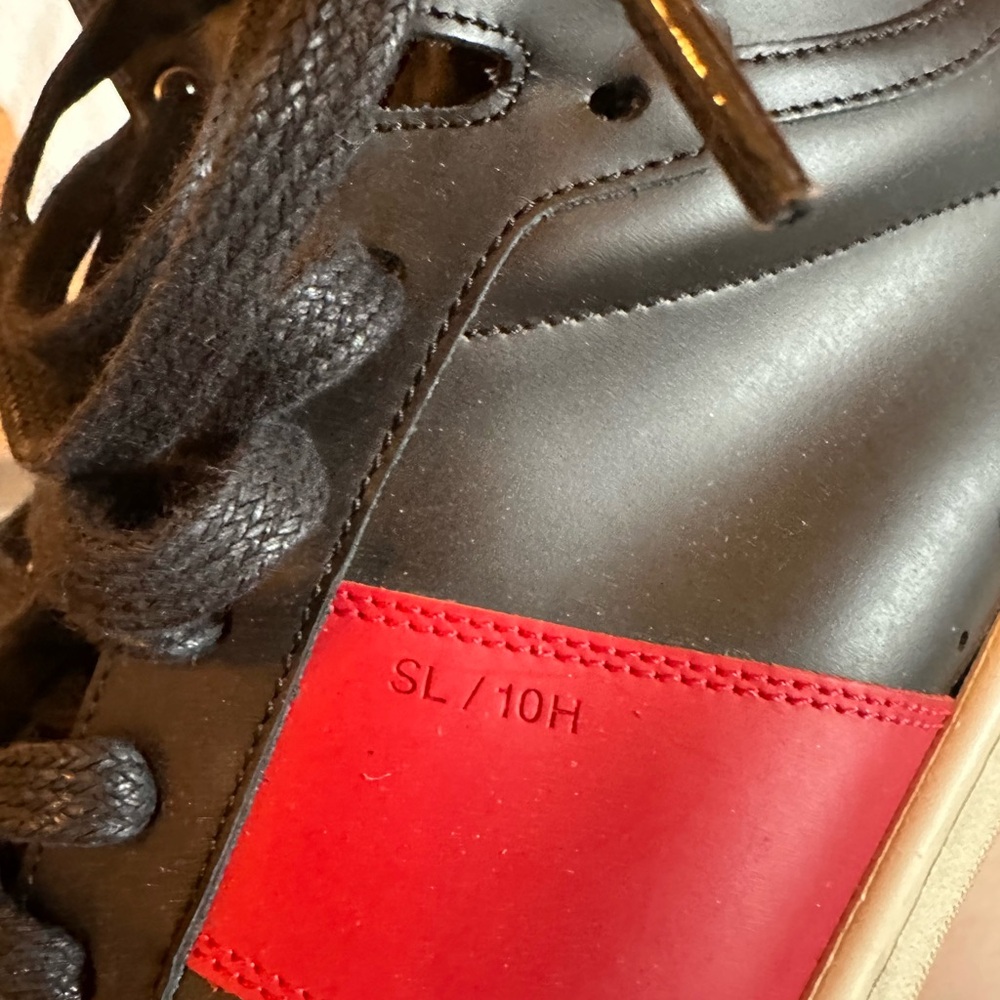 Saint Laurent Men's Black and Red High-Top Sneakers - Picture 6 of 8